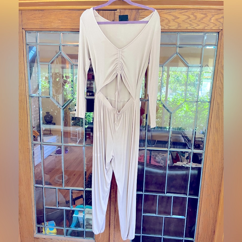 Kittenish, tan jumpsuit